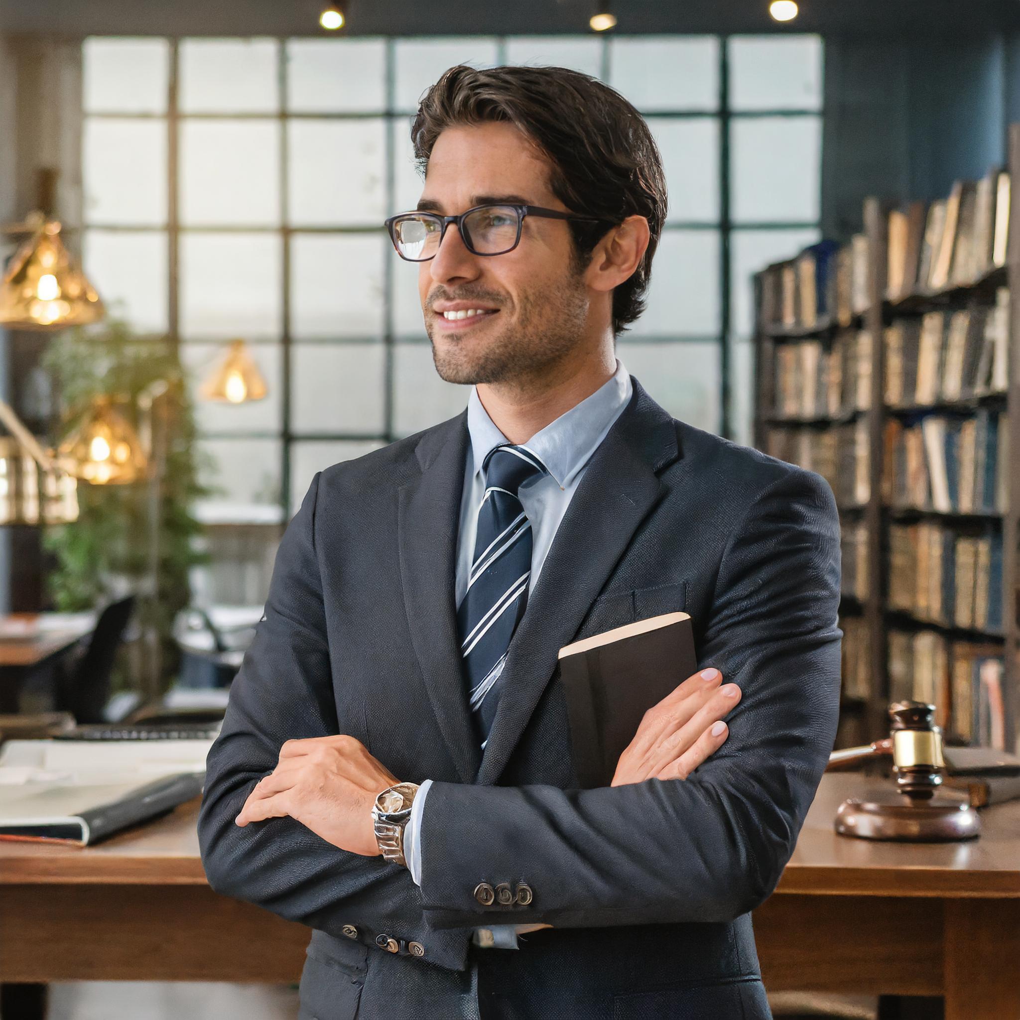 Mann mit einem formalen, professionellen Ausdruck in einem geschäftlichen Umfeld.